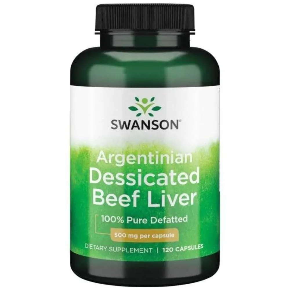 Swanson Hígado de ternera desecado argentino 500 mg - 120 cápsulas