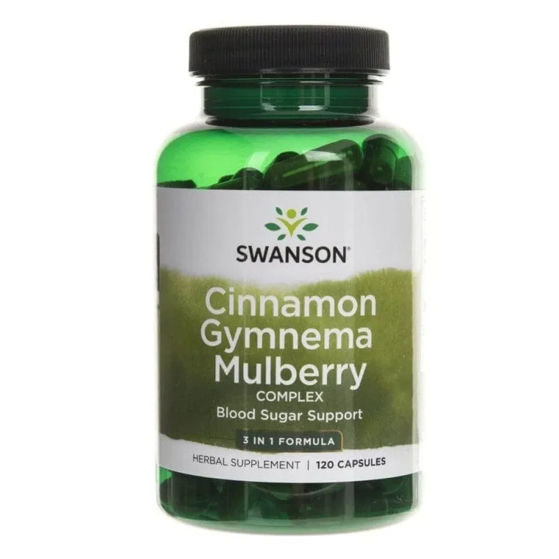 Swanson Canela, Gymnema, Mulberry Complex - 120 Cápsulas