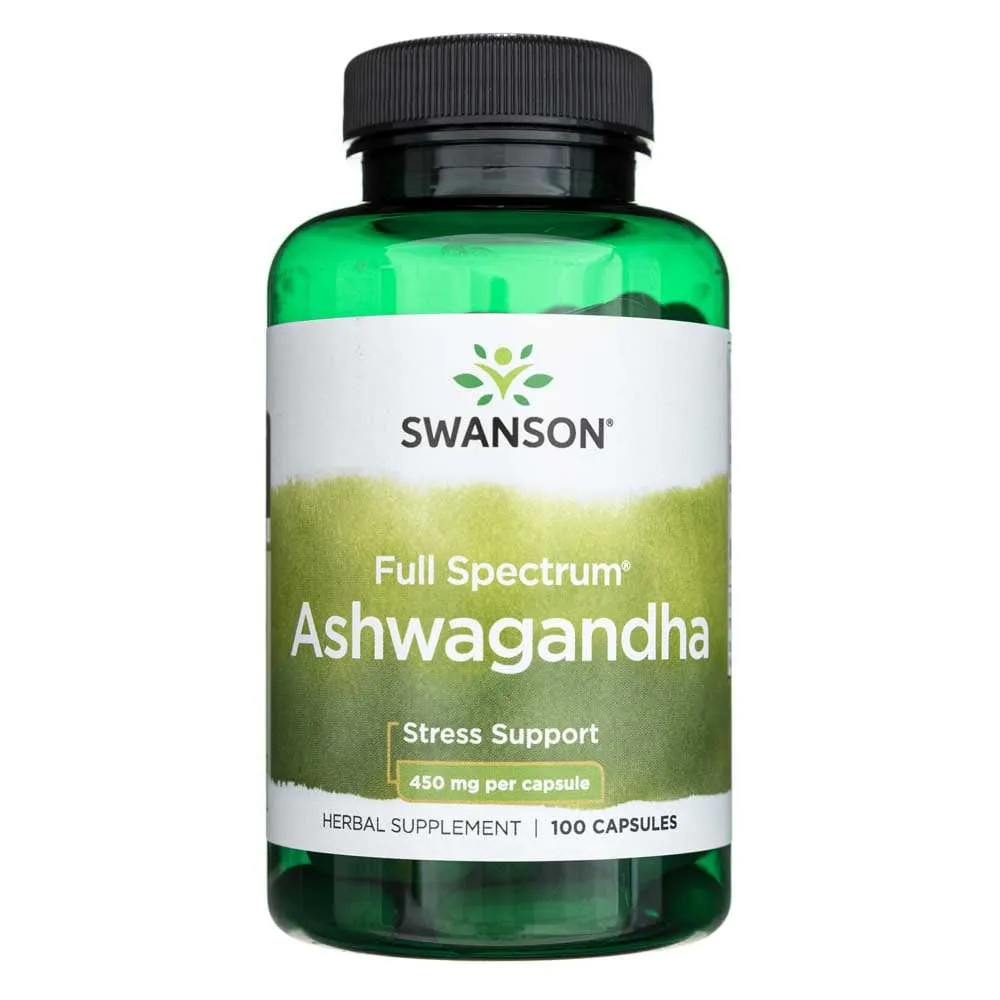 Swanson Ashwagandha Espectro Completo 450 mg - 100 Cápsulas
