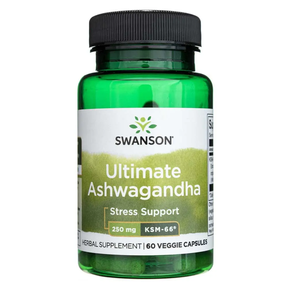 Swanson Ultimate Ashwagandha KSM-66 250 mg - 60 Cápsulas Vegetales