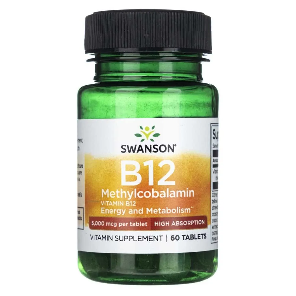 Swanson Vitamina B12 Metilcobalamina 5000 mcg - 60 Tabletas