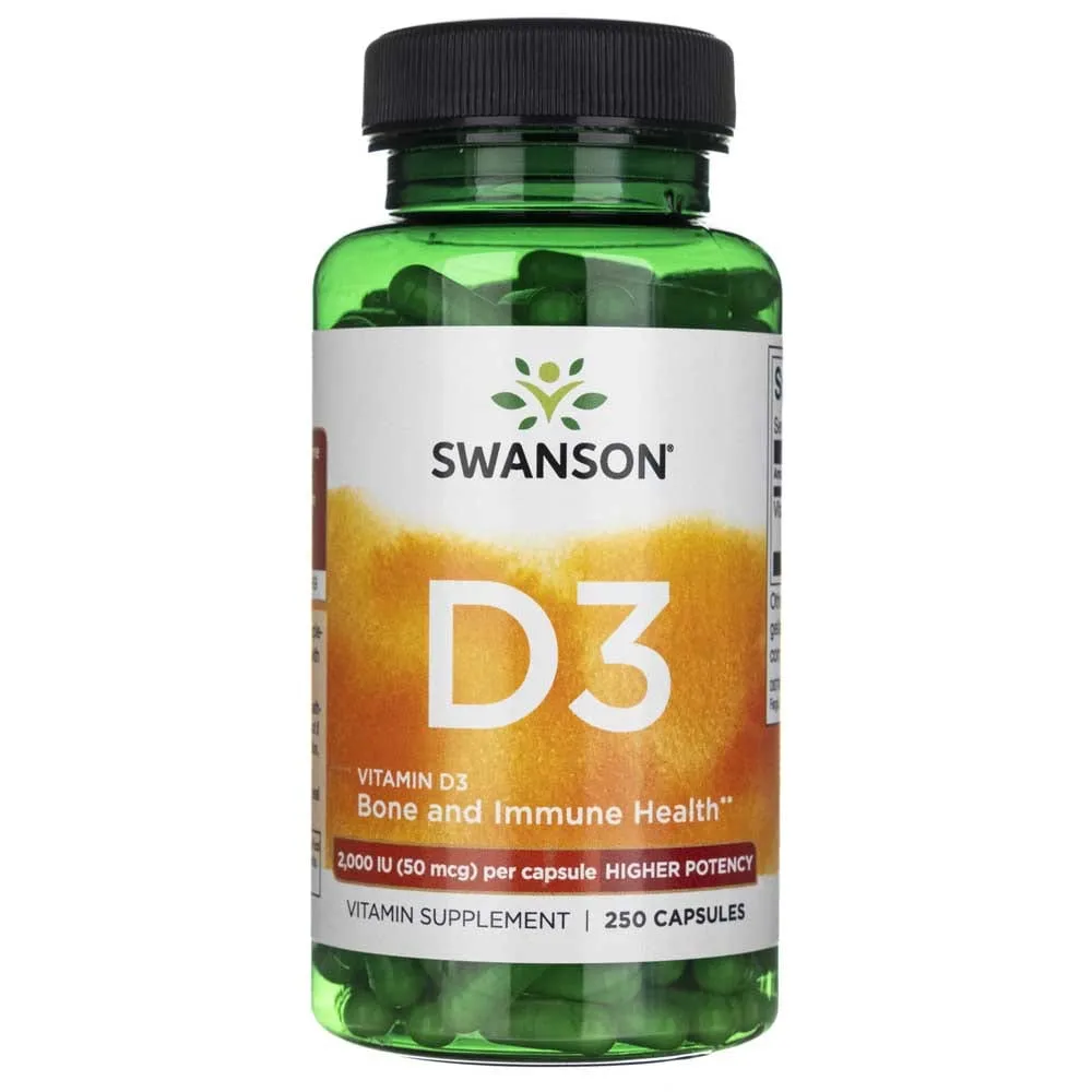 Swanson Vitamina D3 2000 UI (50 mcg) - 250 Cápsulas