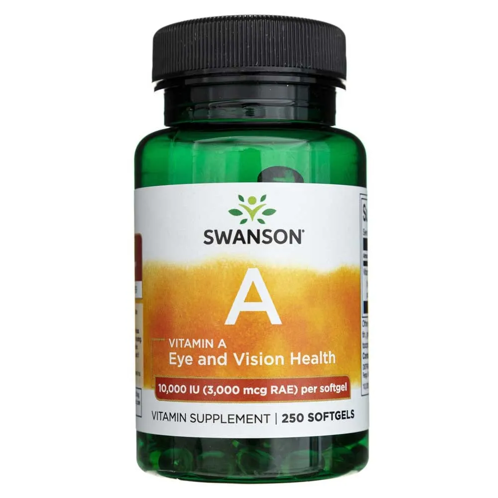 Swanson Vitamina A 3000 mcg (10000 UI) - 250 Cápsulas blandas
