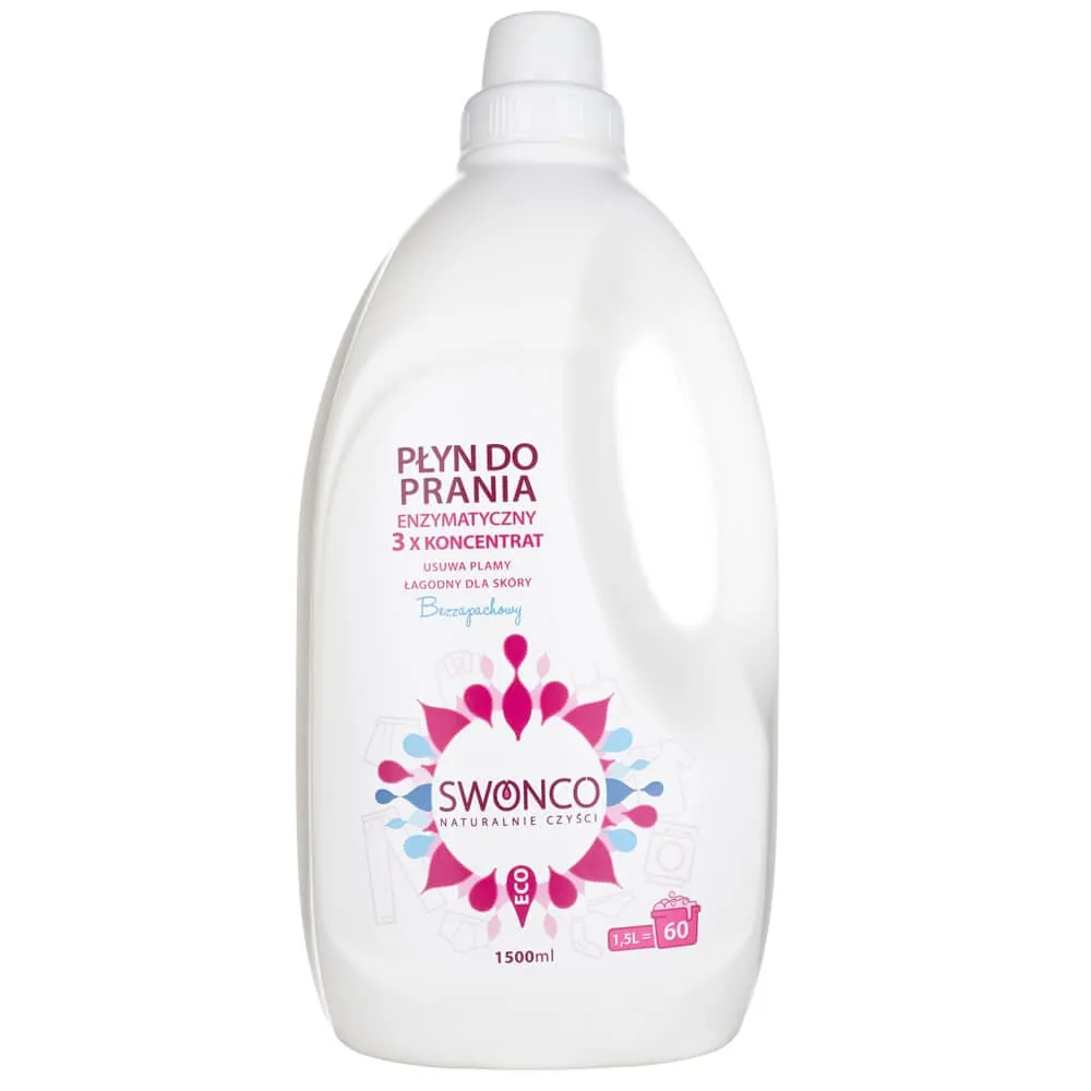 Swonco Detergente Líquido Enzimático, Sin Perfume - 1500 ml