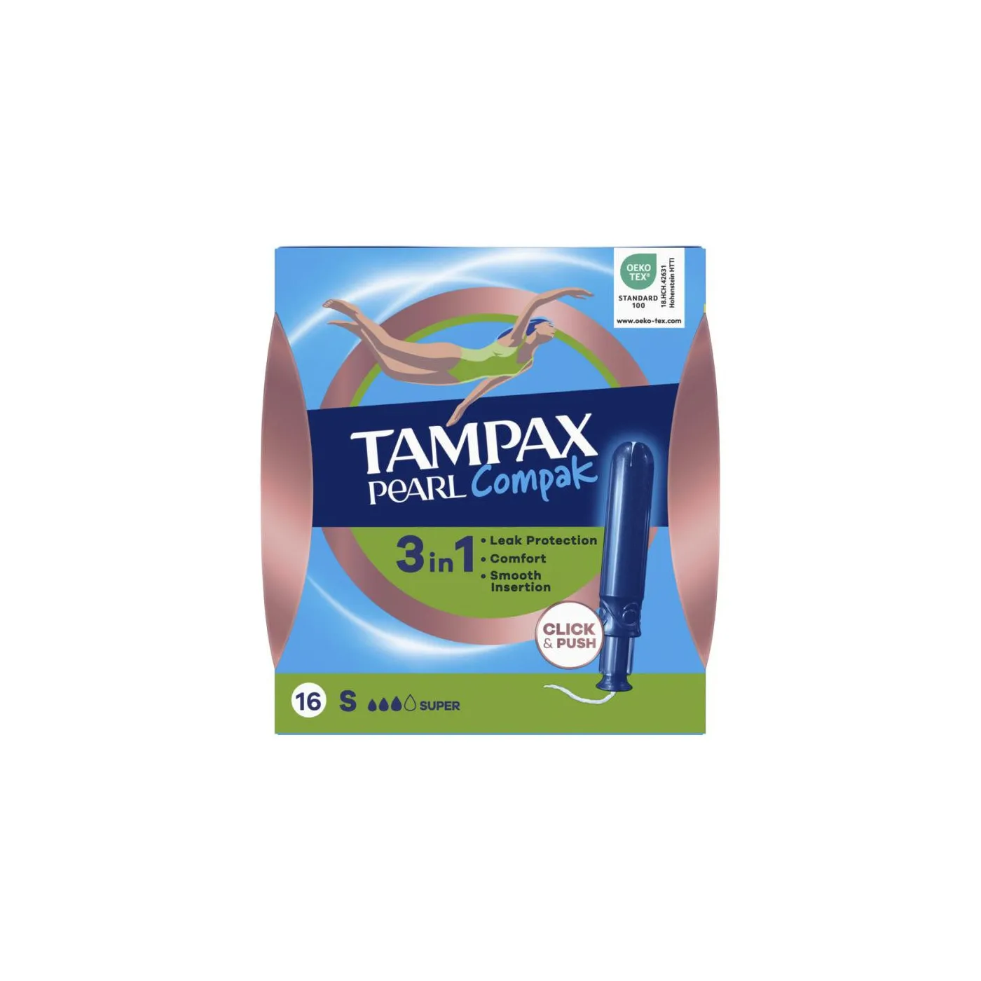 Tampones Tampax Compak Pearl Super 16u