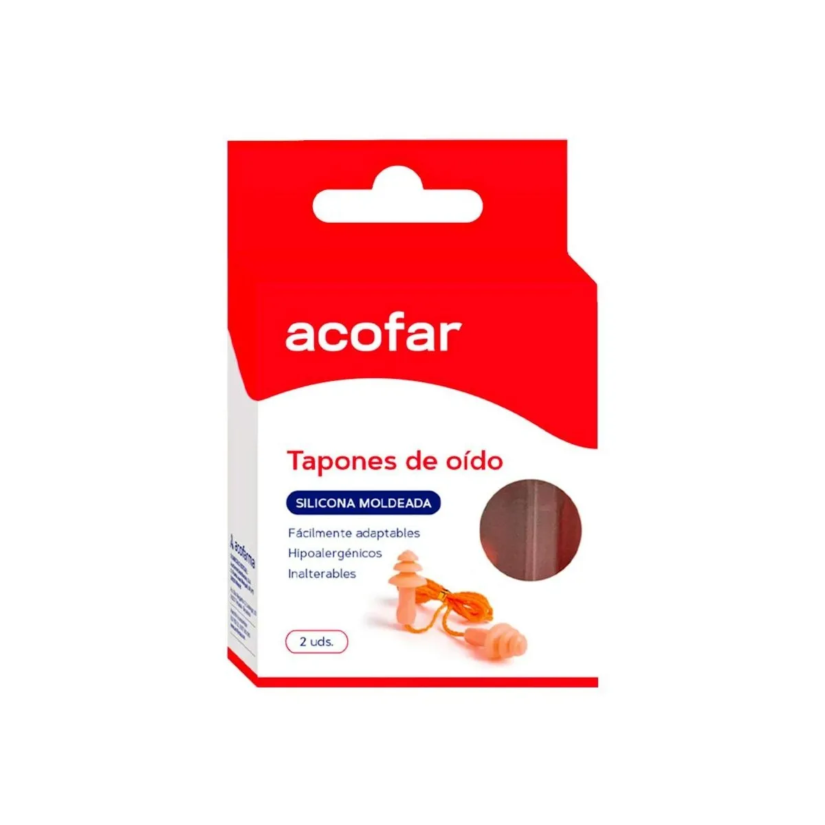 Tapon Oido Sil Moldeada Cordon Acofar 2u