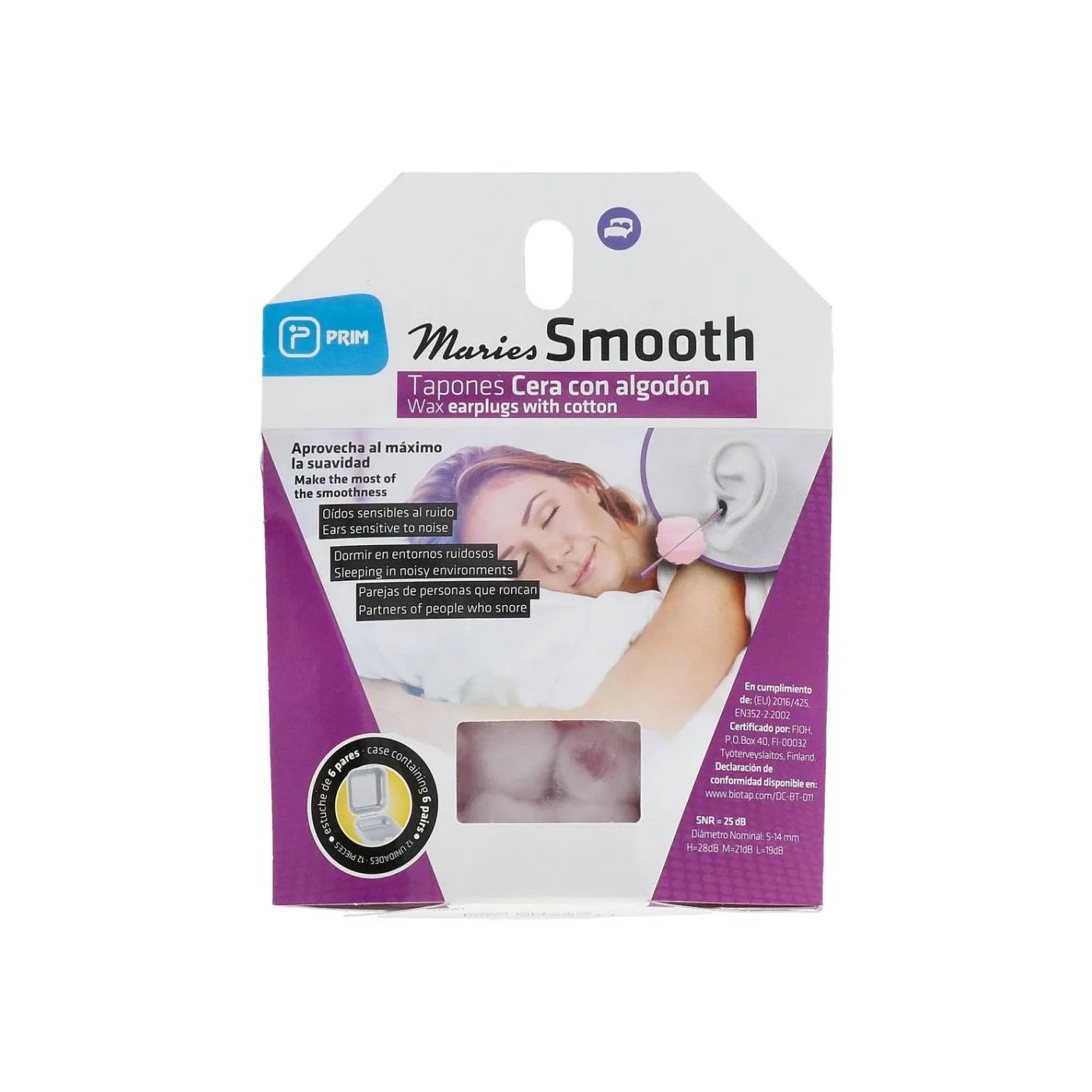 Tapones Oidos Cera Algodon Maries Smooth 12 Unid