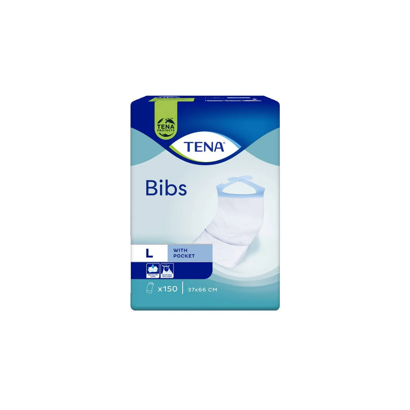 Tena Babero Adulto Desechable Talla L 37x66 Cm 1