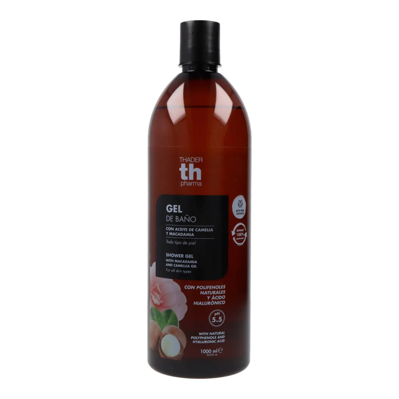 Th Gel De Baño Polifenoles Acido Hialuronico Camelia Y Macadamia 1l