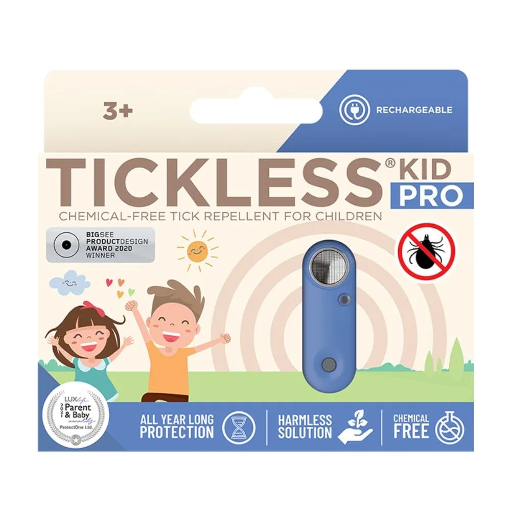 Tickless Kid PRO con opción de carga Protección ultrasónica contra garrapatas - Azul griego