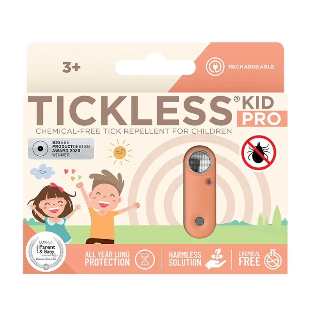 Tickless Kid PRO con opción de carga Protección ultrasónica contra garrapatas - Hot Peach