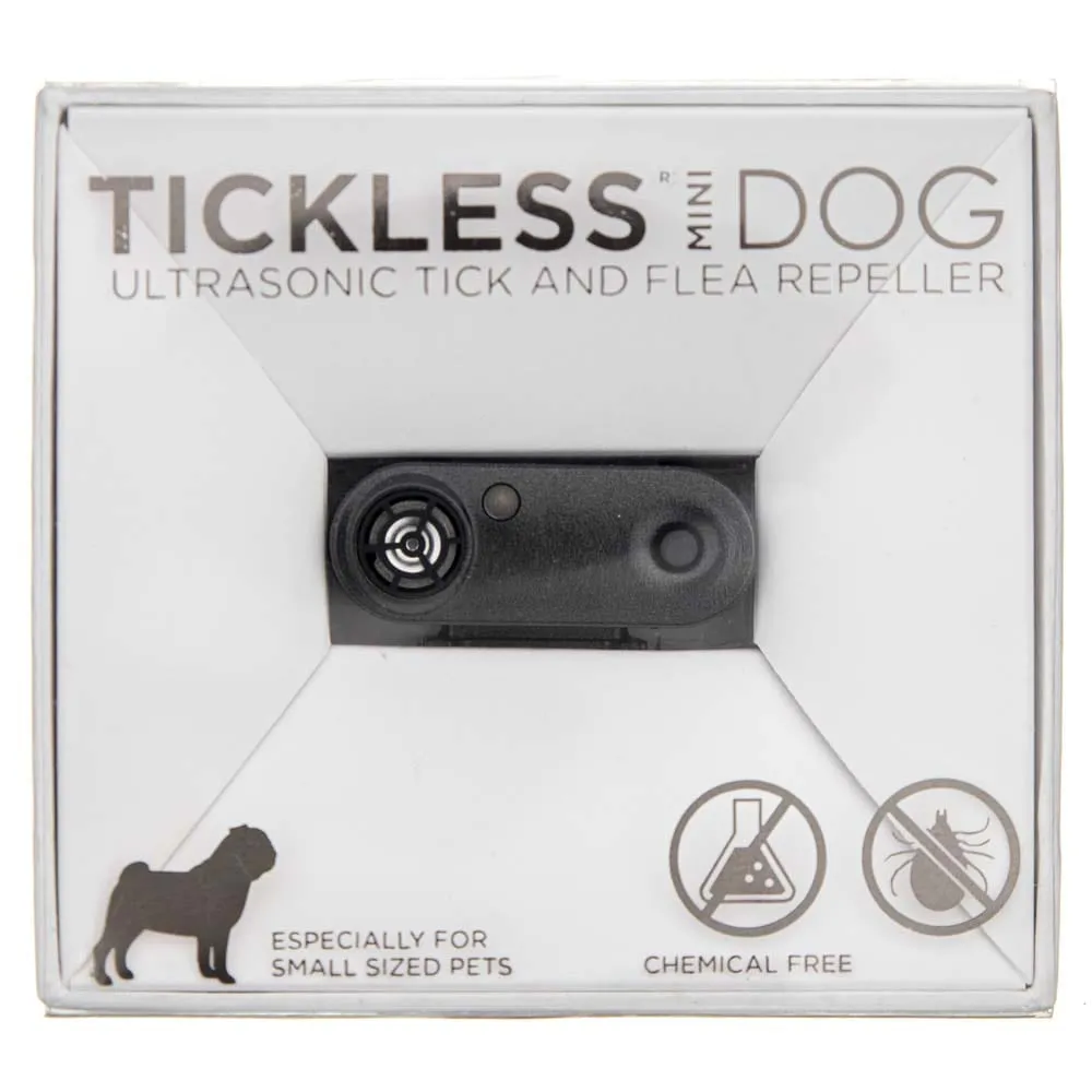 Tickless Mini Repelente Ultrasónico de Garrapatas para Mascotas - Negro
