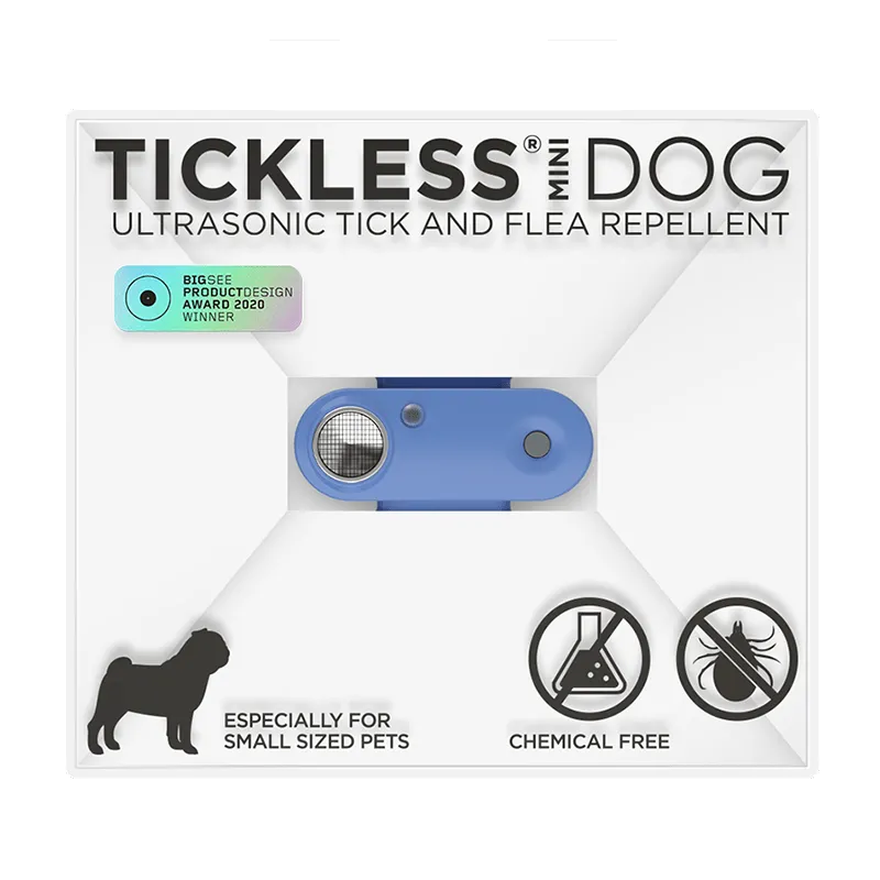 Tickless Mini Repelente Ultrasónico de Garrapatas para Mascotas - Azul Griego