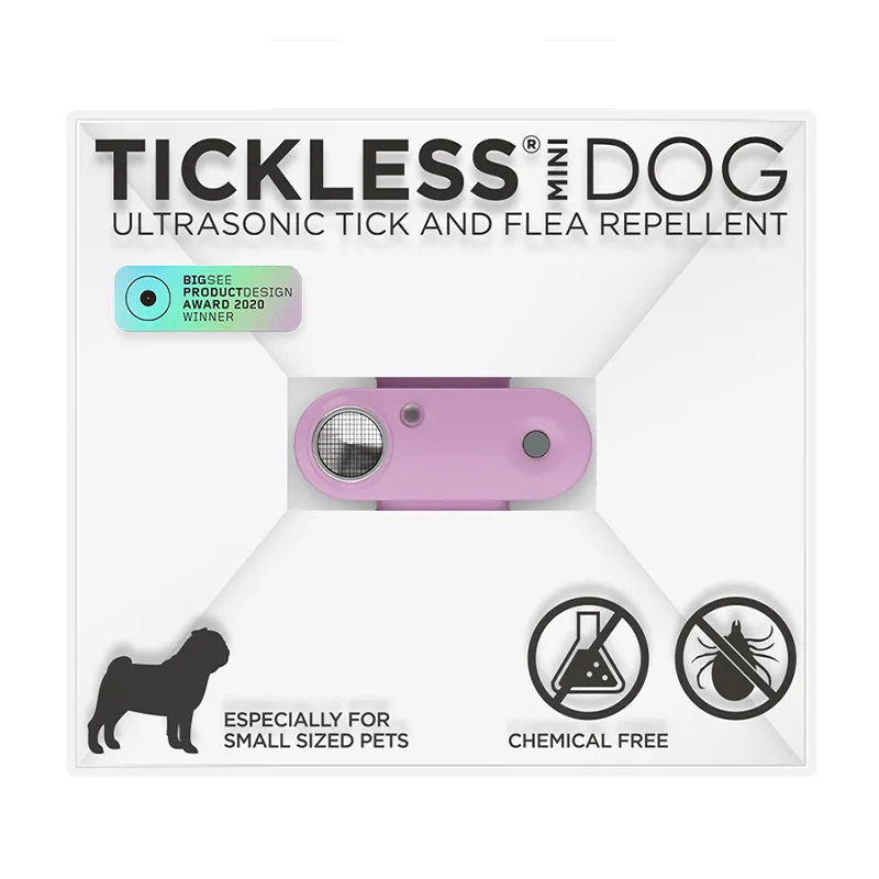Tickless Mini Repelente Ultrasónico de Garrapatas para Mascotas - Órgano Morado