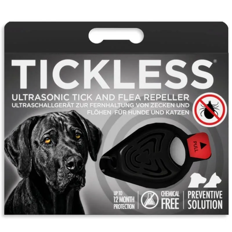 Tickless Repelente ultrasónico de garrapatas para perros - Negro