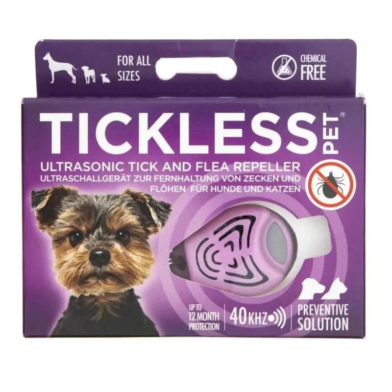 Tickless Repelente ultrasónico de garrapatas para perros - Rosa