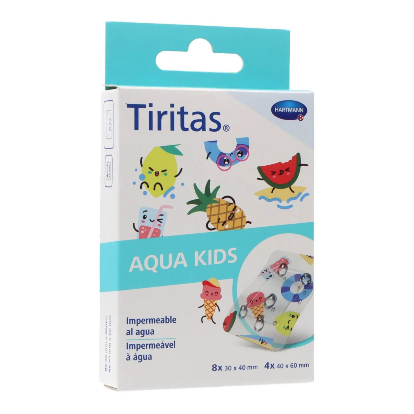 Tiritas Aqua Kids Aposito Adhesivo 30x40 mm 8 Ud