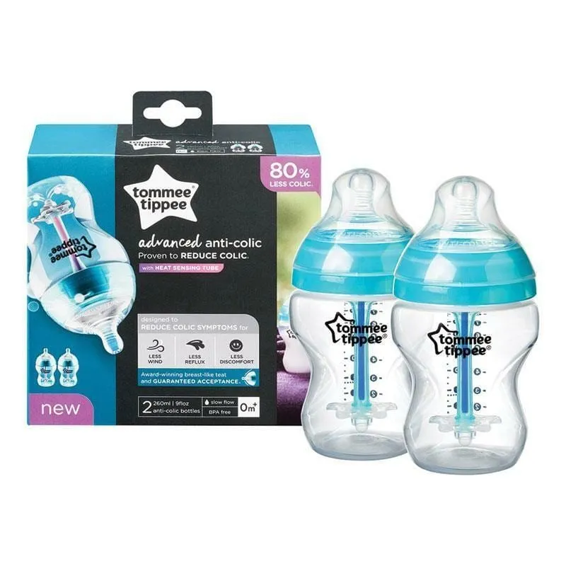 Tommee Tippee Biberón avanzado anticólicos 0m+ 260 ml - 2 unidades