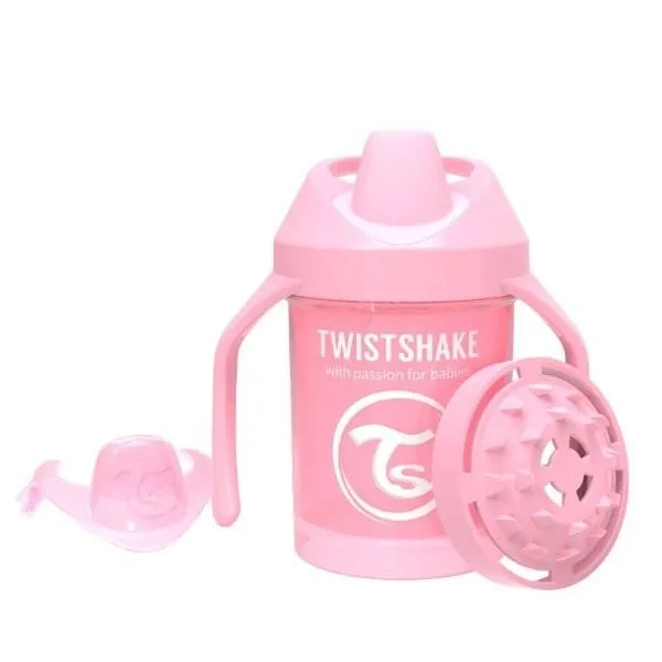 Twistshake Vaso con mezclador rosa 4 m+ - 230 ml