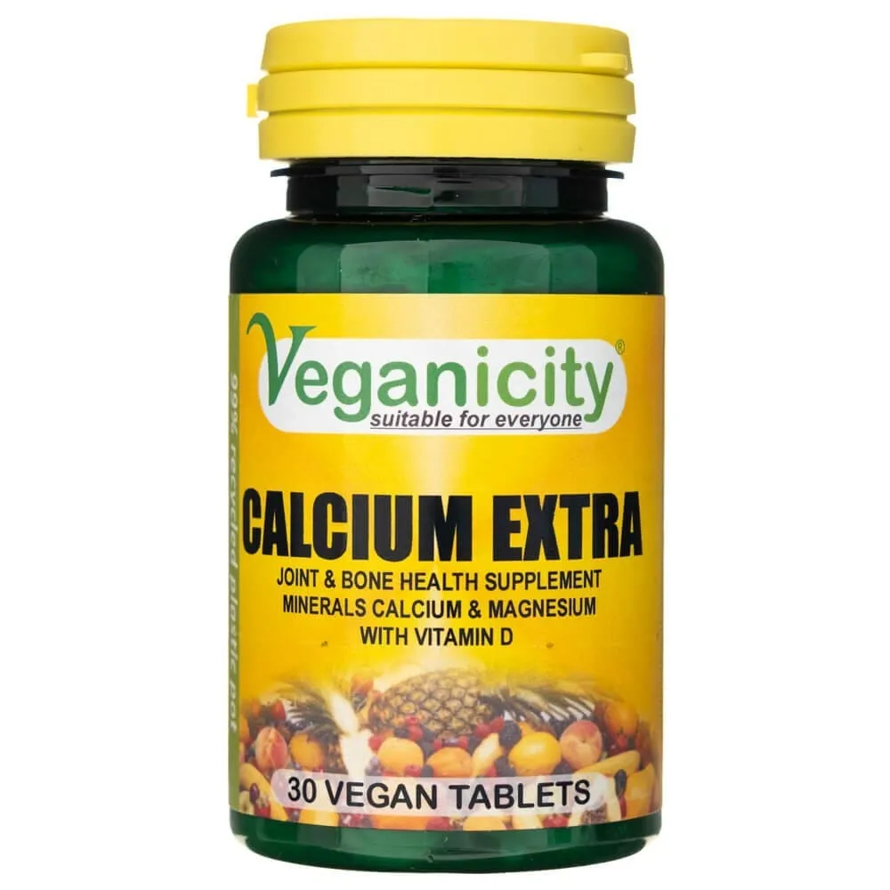 Veganicity Calcio Extra + Magnesio + Vitamina D - 30 Tabletas