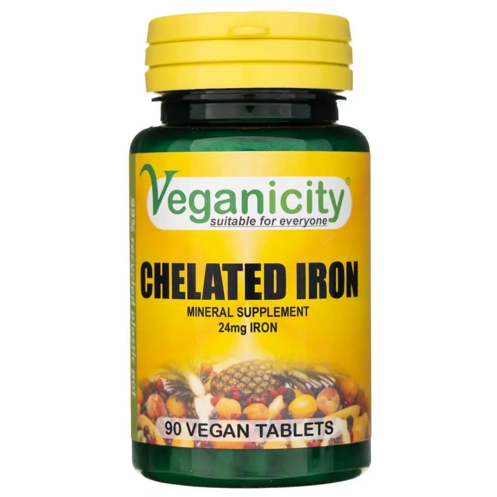 Veganicity Hierro Quelatado 24 mg - 90 Tabletas