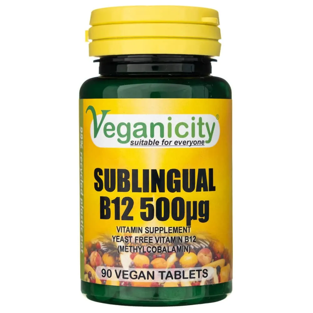 Veganicity Vitamina B12, Sublingual 500 mcg - 90 Tabletas