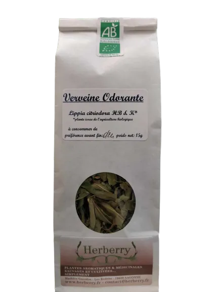 Té de hierbas de hoja de verbena orgánica-15 g-herberry