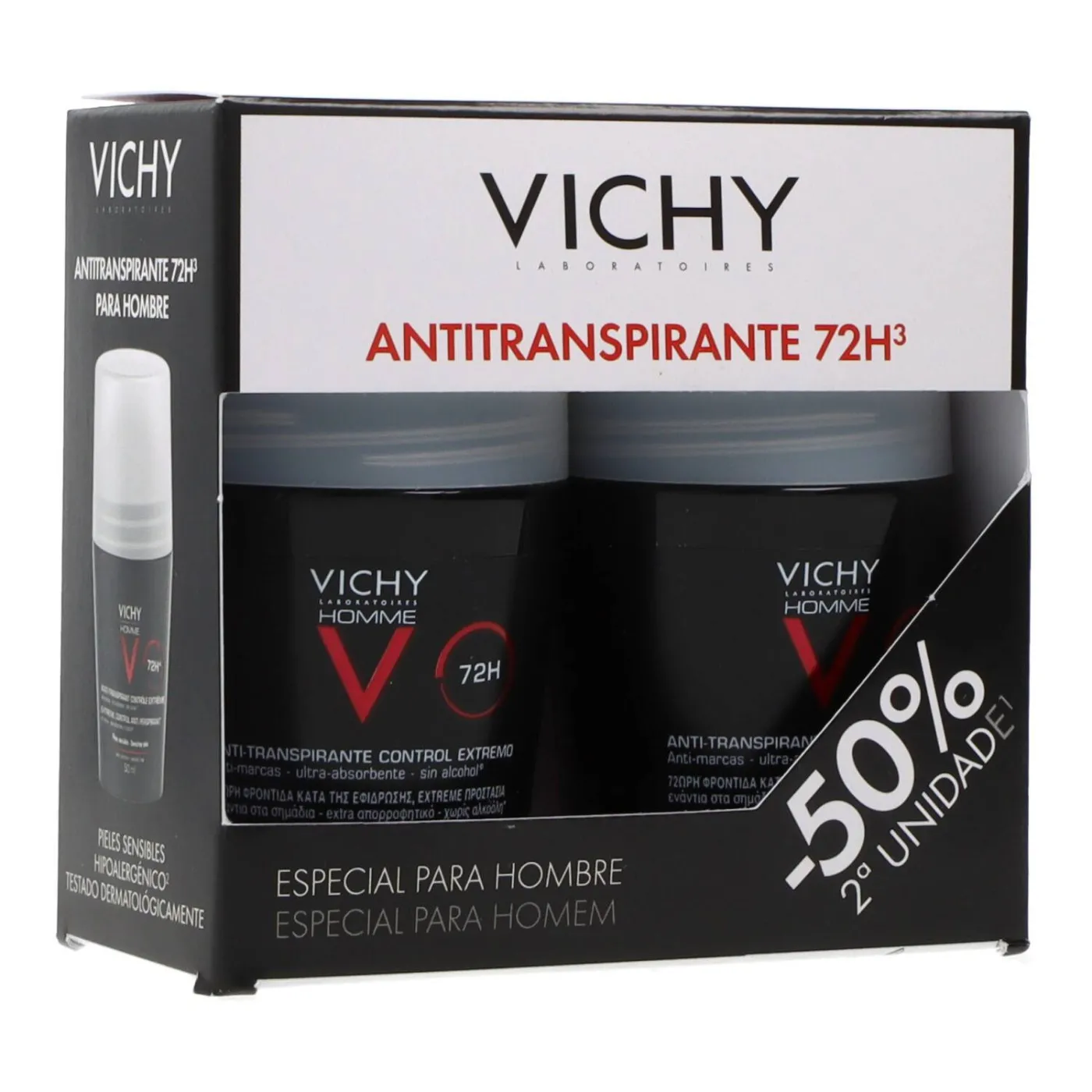Vichy Homme Antitranspirante 72h Segunda Unidad