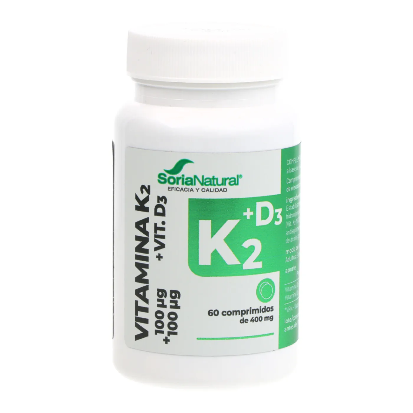 Vitamina D3 + K2 60 Comprimidos Soria