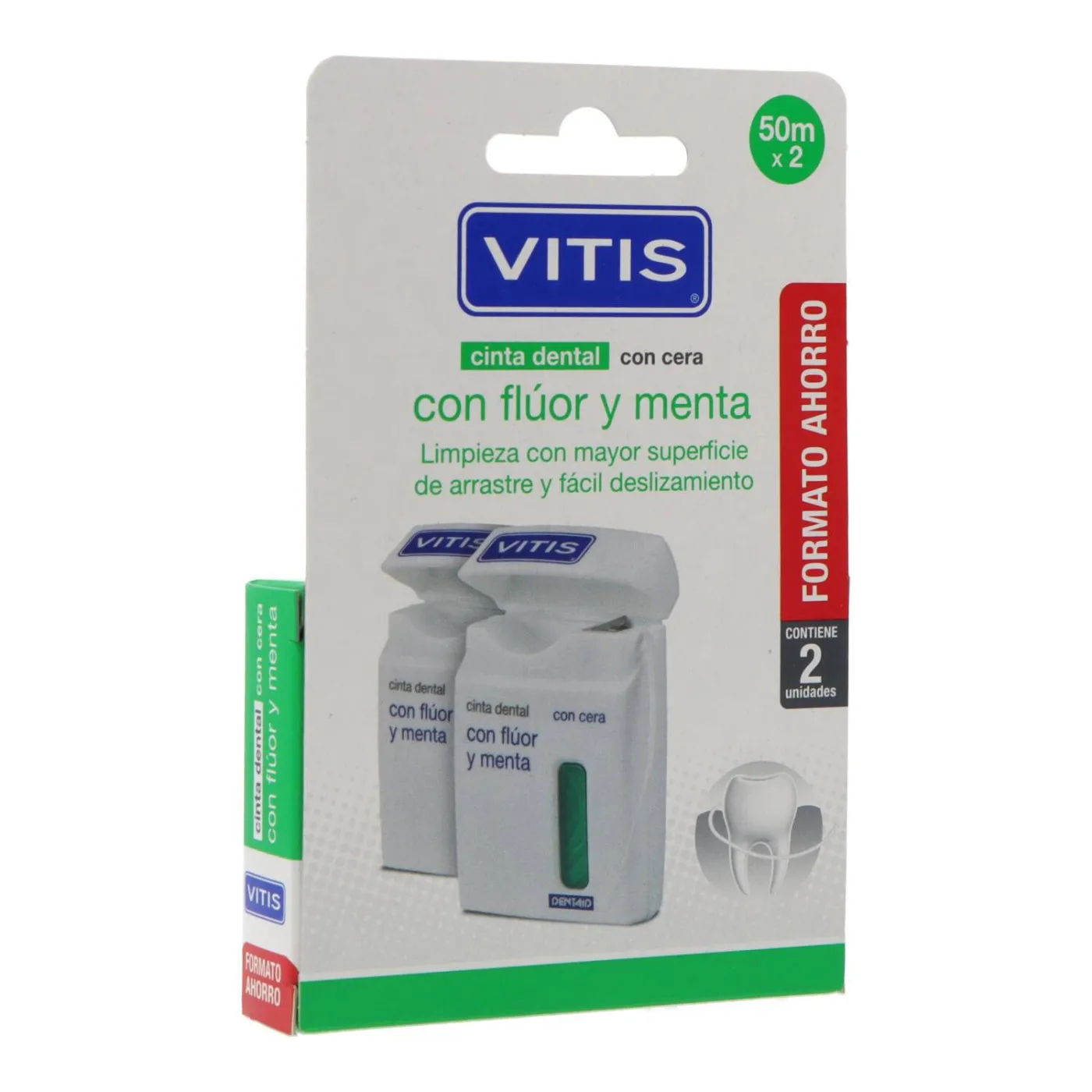 Vitis Seda Dental Con Cera Fluor Y Menta 2x 50m