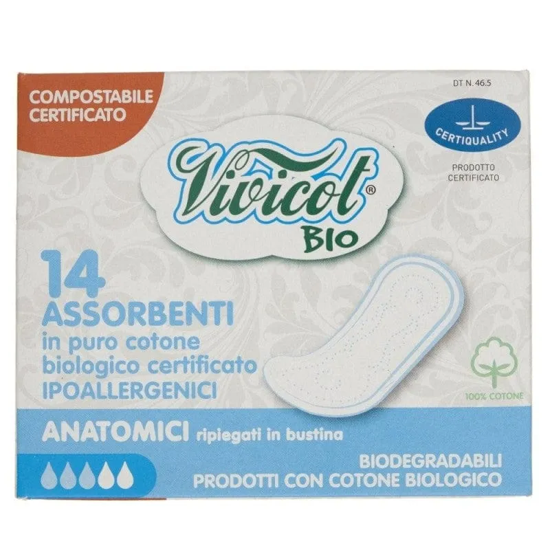 Vivicot Toallas higiénicas biodegradables ultrafinas - 14 unidades