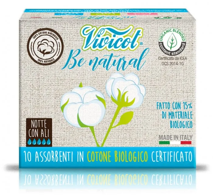 Vivicot Almohadillas Nocturnas con Alas Be natural - 10 piezas