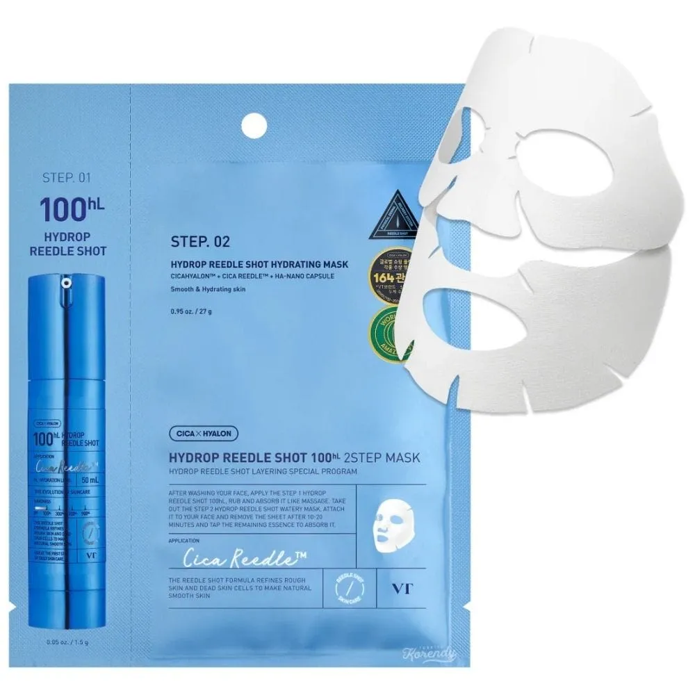VT Cosmetics Hydrop Reedle Shot 100hL Mascarilla Hidratante con Ampolla - 27 g + 1,5 g
