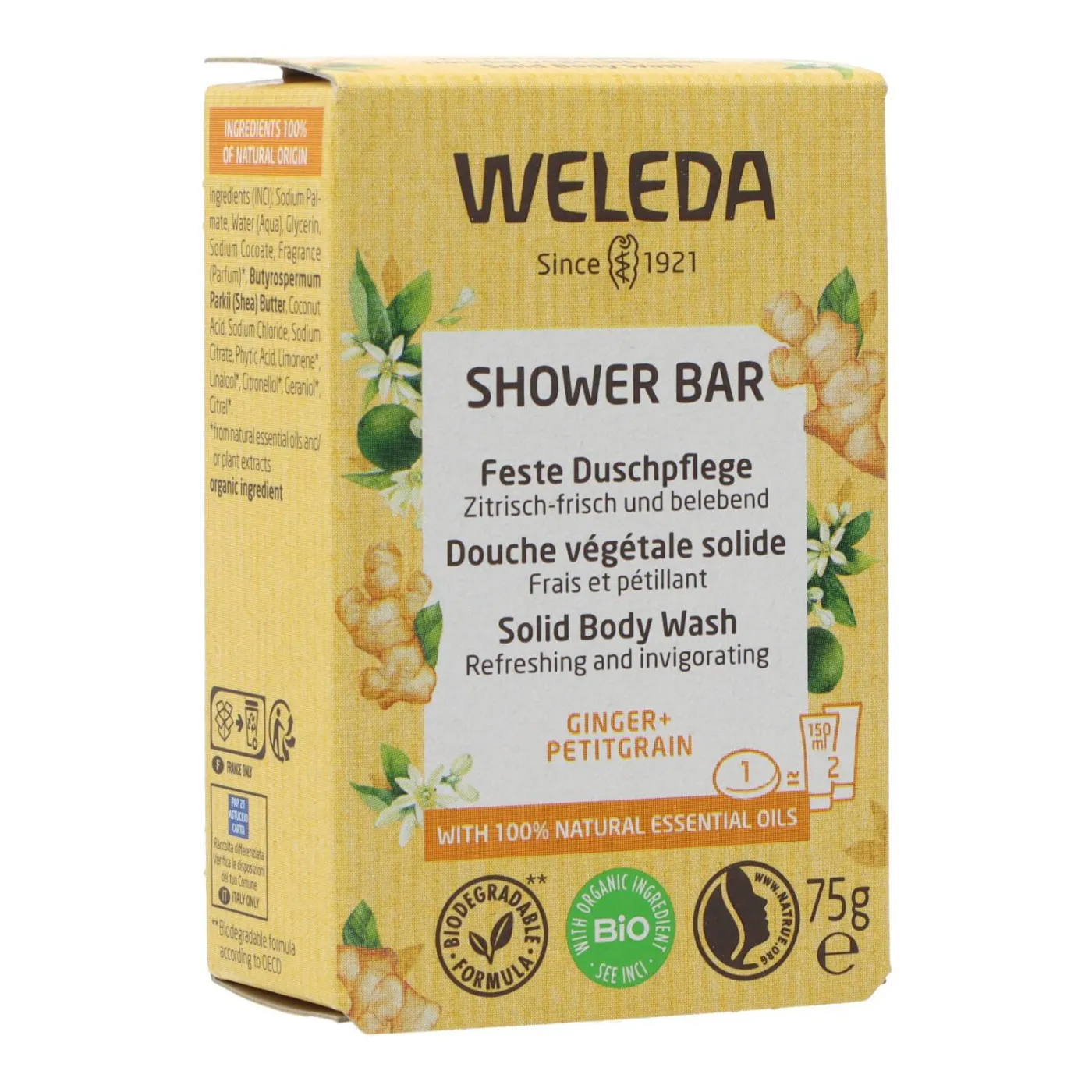 Weleda Shower Bar Jengibre Petitgrain Jabon Soli