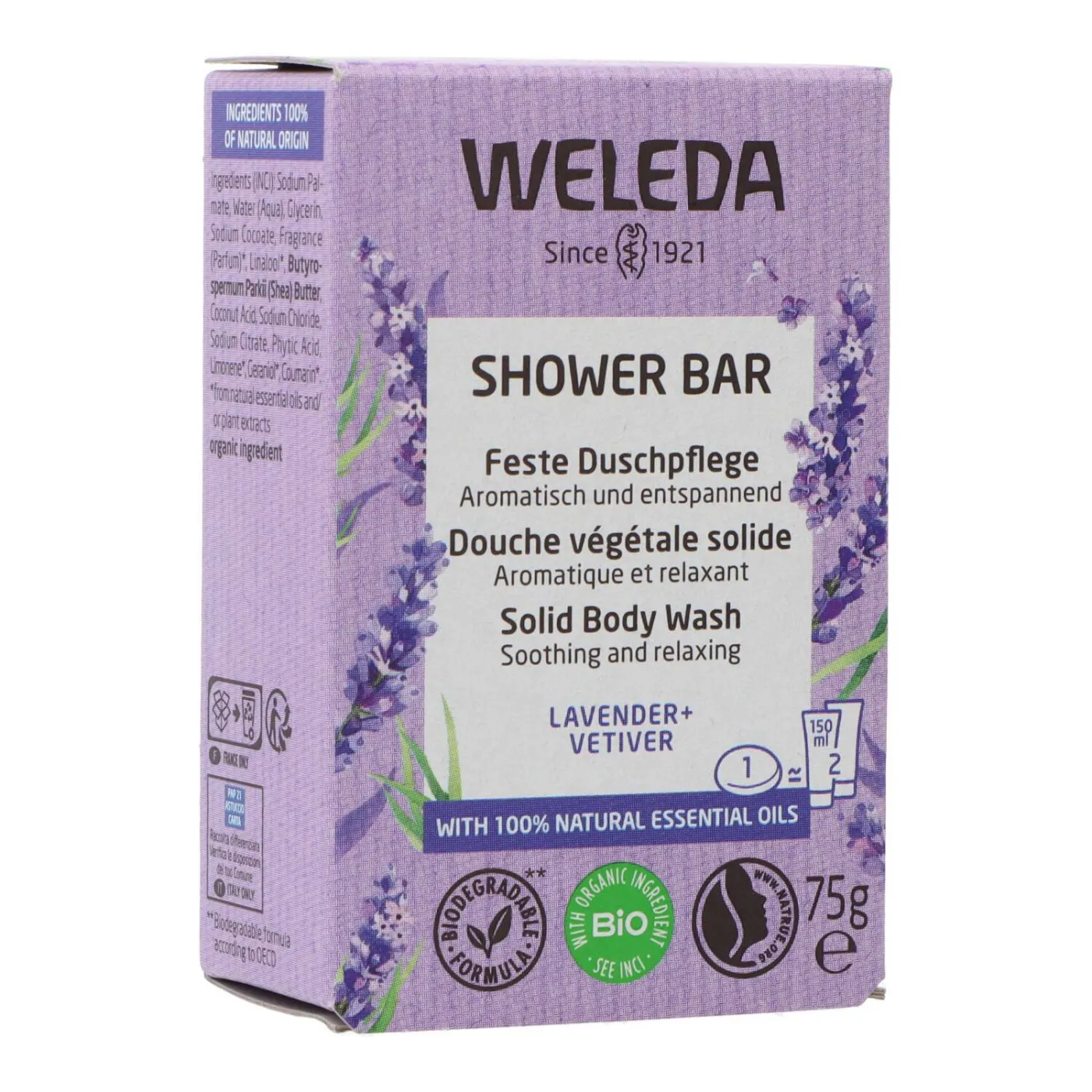 Weleda Shower Bar Lavanda Vetiver Jabon Solido 7