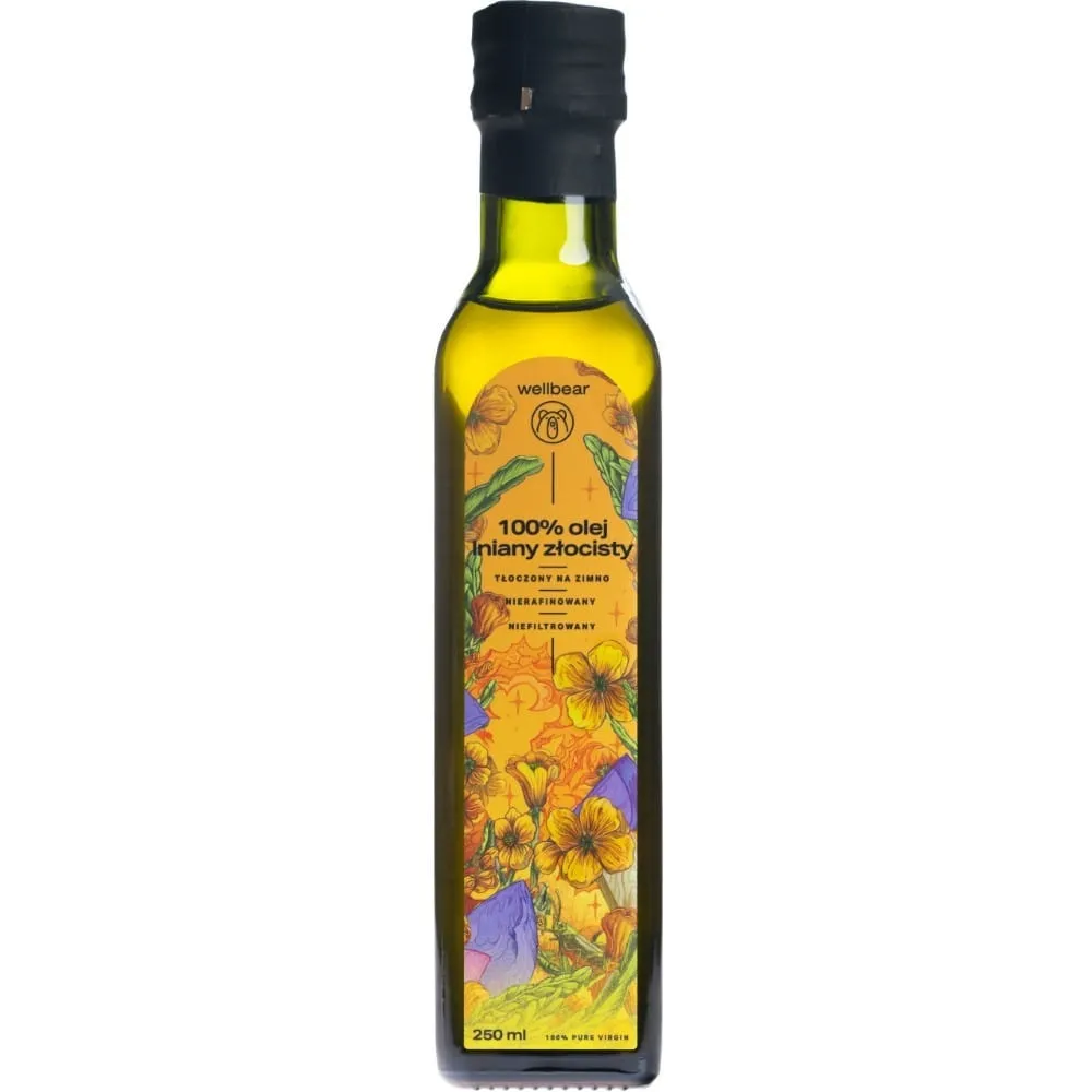 Aceite de linaza dorada Wellbear prensado en frío - 250 ml