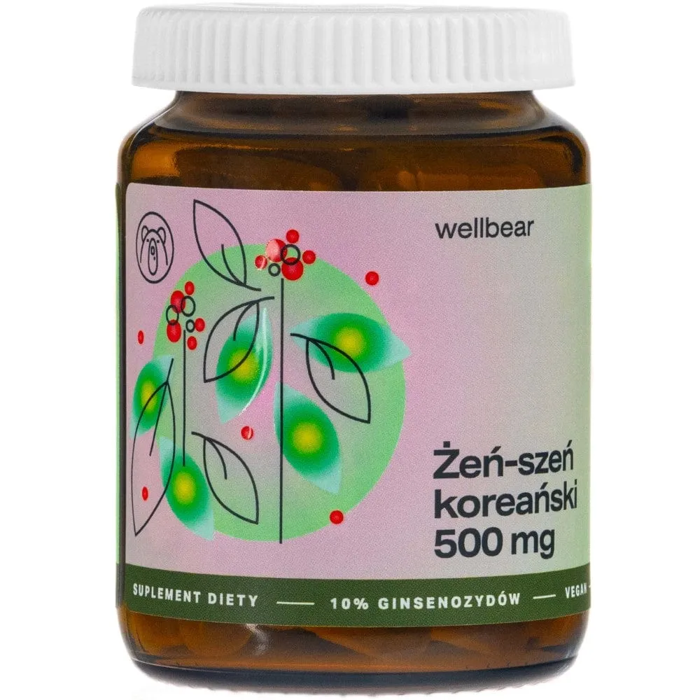 Wellbear Ginseng Coreano 500 mg - 60 Cápsulas