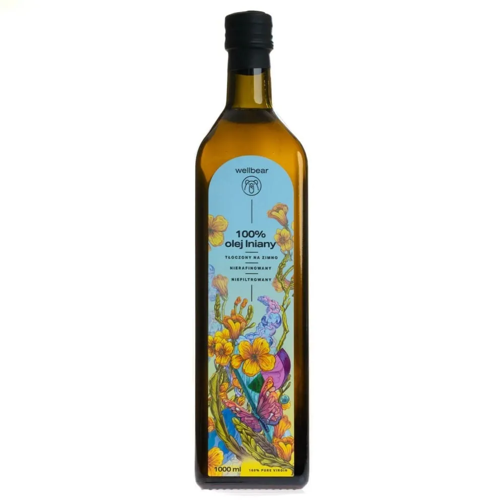 Wellbear Aceite de Linaza Prensado en Frío - 1000 ml