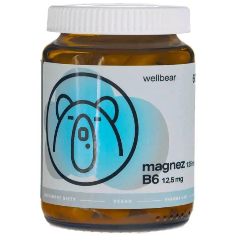 Wellbear Magnesio 125 mg + Vitamina B6 - 60 Cápsulas