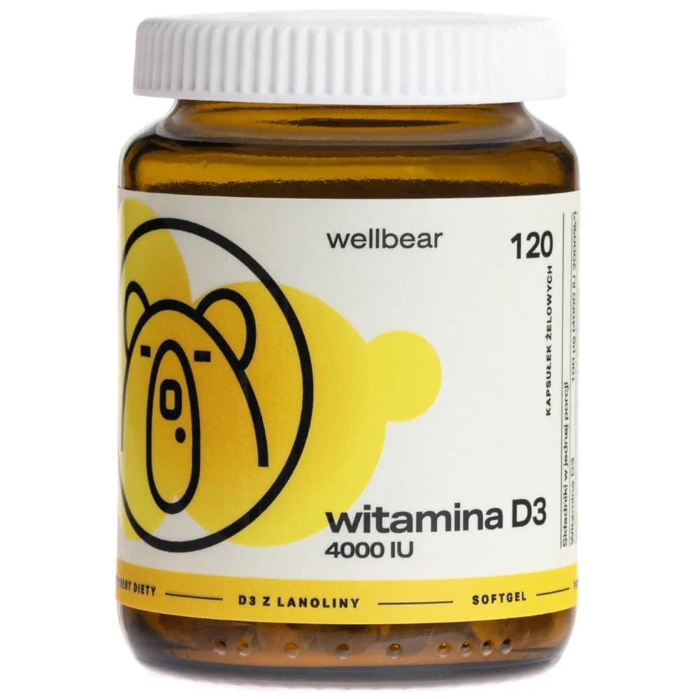 Wellbear Vitamina D3 4000 UI - 120 cápsulas blandas