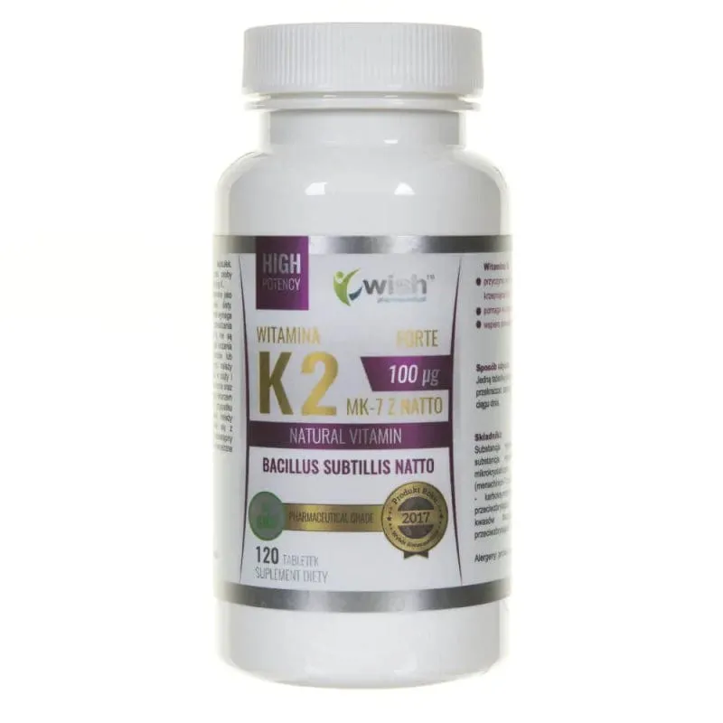 Wish Vitamina K2 MK-7 de Natto 100 mcg - 120 Tabletas