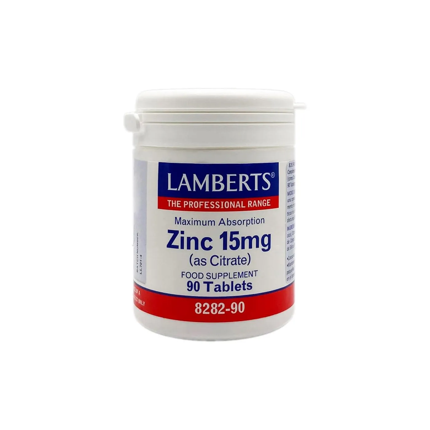 Zinc 15mg Como Citrato 90 Comps Lamberts