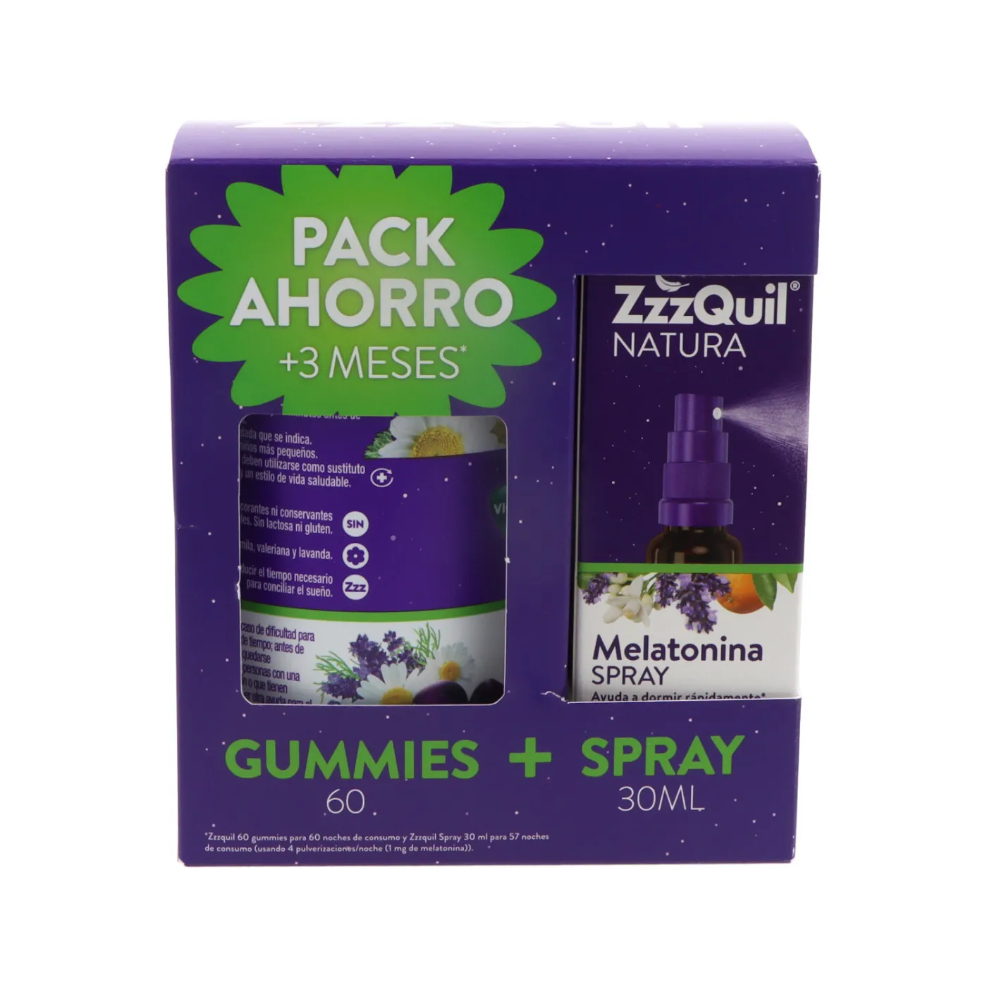 Zzzquil Natura 60 Gummies + 1 Spray 30 ml Sabor